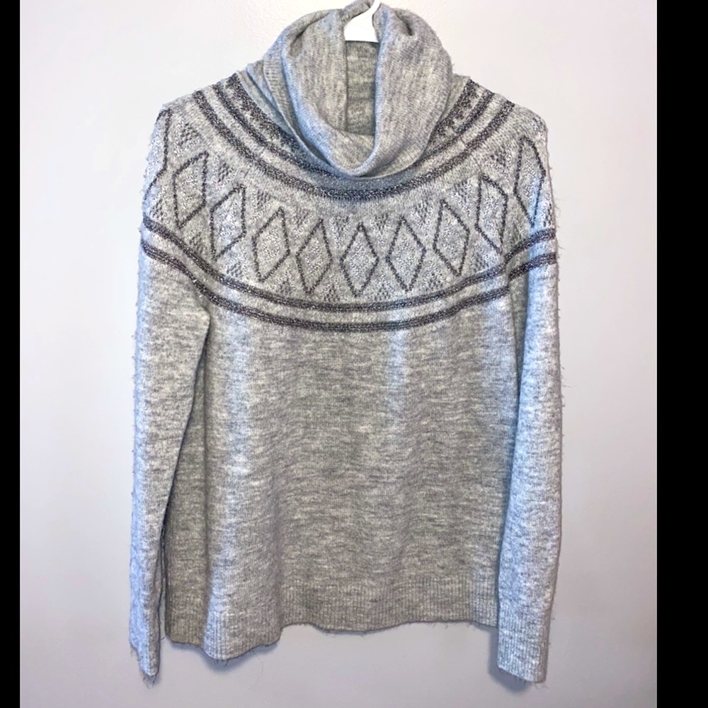 Grey Cowl Neck Sweater